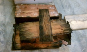 Old rotted seat box - don't sit here